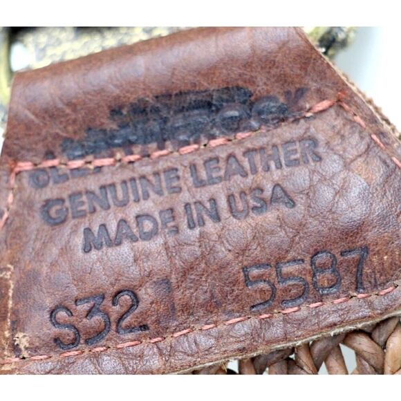 Leatherock BRAIDED BROWN REAL LEATHER 2 3/8\